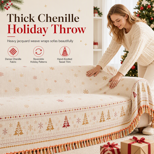 ⏳Time-Limited Special⏰Thickened Christmas Style Chenille Sofa Cover Full Coverage Cat Scratch Resistant and Stain Resistant Couch Slipcover