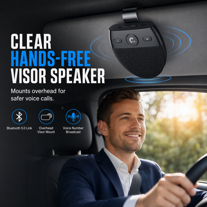 ⏳Time-Limited Special⏰SP11 Car Sun Visor Bluetooth Hands Free Speakerphone with Vibration Activated Auto Power On A2DP Support and Caller ID Voice Prompt