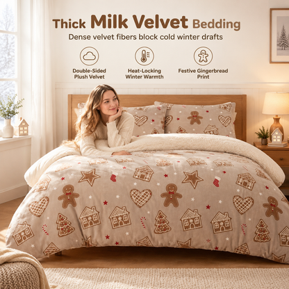 ⏳Time-Limited Special⏰Printed Thick Warm 3-Piece Bedding Set for Autumn and Winter